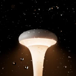 Lámpara de mesa LED recargable Nudrop mini, beige duna, IP54, atenuable