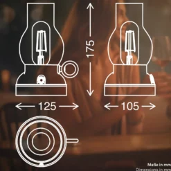 Lámpara de mesa LED recargable Brilo unplugged Kanea, antracita, 18 cm