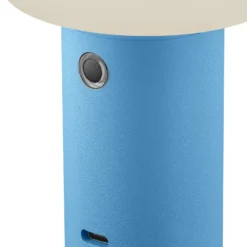 Lámpara de mesa LED recargable Tiny-B, azul pastel, altura 13 cm, IP54