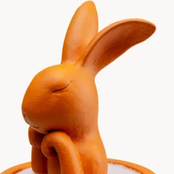 Lámpara de mesa LED recargable KARE Animal Rabbit, naranja, IP54, 29 cm