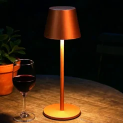 Lámpara de mesa LED recargable Viletto, color óxido, altura 36 cm, IP54