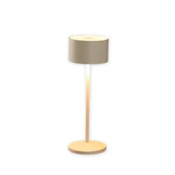 Lámpara de mesa LED recargable Veluna, beige, juego de 3, 25 cm, IP44