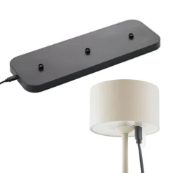 Lámpara de mesa LED recargable Veluna, beige, juego de 3, 25 cm, IP44