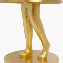 Lámpara de mesa LED recargable KARE Animal Rabbit, dorada, IP54, 29 cm