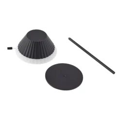 Lámpara de mesa LED recargable Ilvi de Lindby, negra, aluminio, Ø 17,5 cm