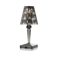 Lámpara de mesa LED recargable Kartell Battery, 30 cm, gris ahumado, IP54