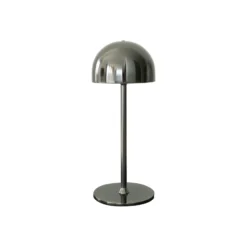 Lámpara de mesa LED recargable Tim, color níquel, altura 30 cm, IP54