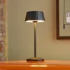 Lámpara de mesa LED recargable Facetta, juego de 3, negro, 22 cm, IP44
