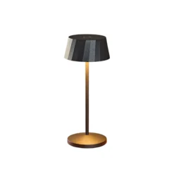 Lámpara de mesa LED recargable Facetta, juego de 3, negro, 22 cm, IP44