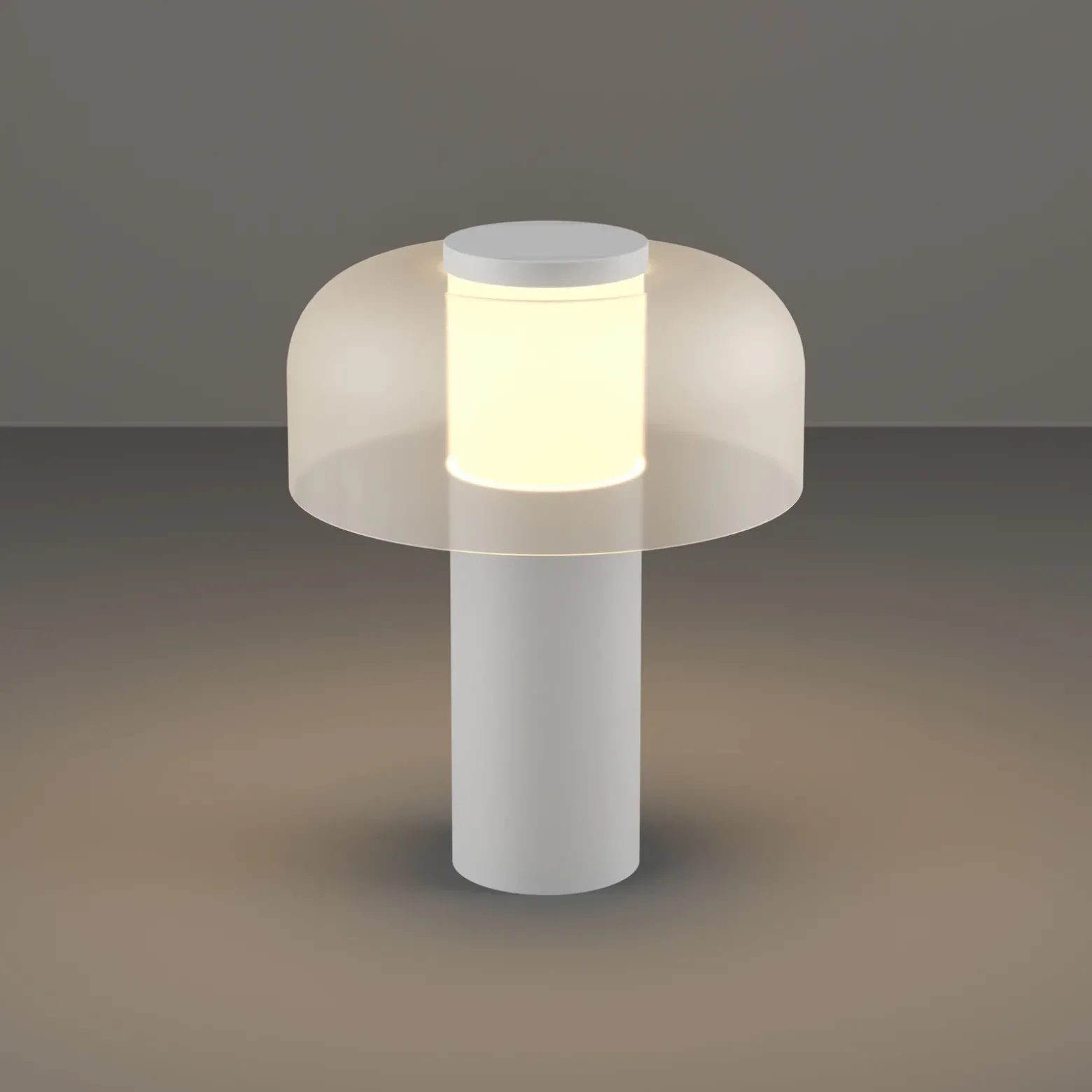 Lámpara de mesa LED recargable Ponente, Ø 16 cm, blanca, CCT, atenuable