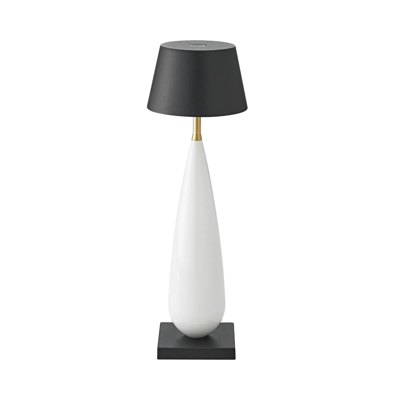 lámpara de mesa LED recargable Thala, blanco/negro, IP65, 24 cm