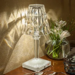 Lámpara de mesa LED recargable Kartell Battery, 30 cm, transparente, IP54