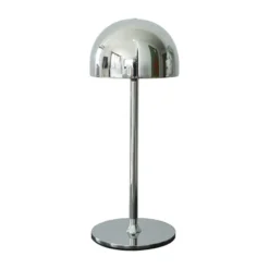 lámpara de mesa LED recargable Tim, color cromado, altura 30 cm, IP54