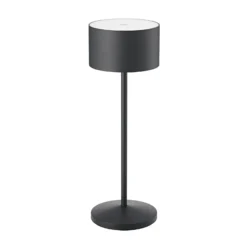 Lámpara de mesa LED recargable Veluna, negro, altura 25 cm IP44 atenuable CCT