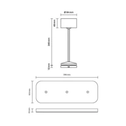 Lámpara de mesa LED recargable Veluna, blanca, juego de 3, 25 cm, IP44