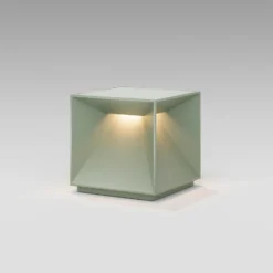 Lámpara de mesa LED recargable Nutalis, verde salvia, IP54, atenuable