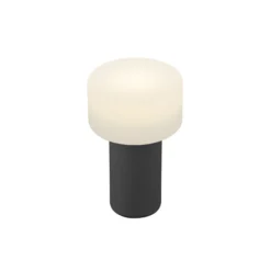 Lámpara de mesa LED recargable Tiny-B, negra, altura 13 cm, IP54, USB