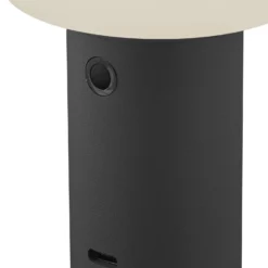 Lámpara de mesa LED recargable Tiny-B, negra, altura 13 cm, IP54, USB