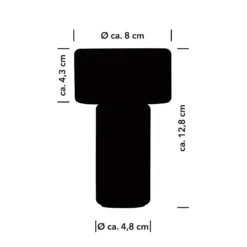 Lámpara de mesa LED recargable Tiny-B, negra, altura 13 cm, IP54, USB
