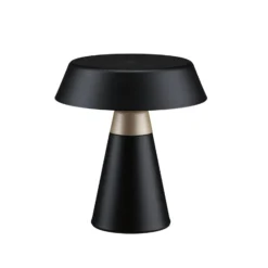 Lámpara de mesa LED recargable Paulmann Lirox, negra/beige, 20 cm, IP44