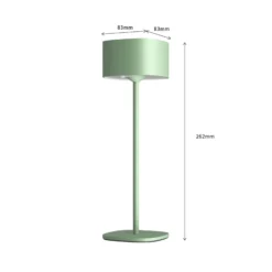 Lámpara de mesa LED recargable Calex Serino, verde, aluminio, 2700 K