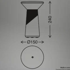 Lámpara de mesa LED recargable Pilia, color antracita/gris claro, altura 24 cm,