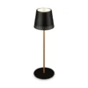 Lámpara de mesa LED recargable Kiki, negro/oro, IP44, 3.000K