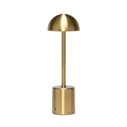 Lámpara de mesa LED recargable Taten, color latón, altura 30 cm, metal