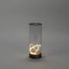 Lámpara de mesa LED recargable Edison, altura 24 cm, gris/transparente, IP54