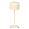 Lámpara de mesa LED recargable Finley, color beige arena, altura 22 cm, metal,