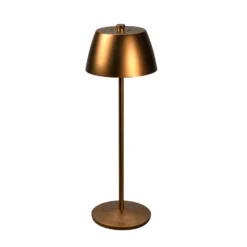 Lámpara de mesa LED recargable Eze, cobre mate, 32 cm, IP54, USB