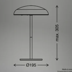 Lámpara de mesa LED recargable Brilo unplugged Caxa, beige/antracita