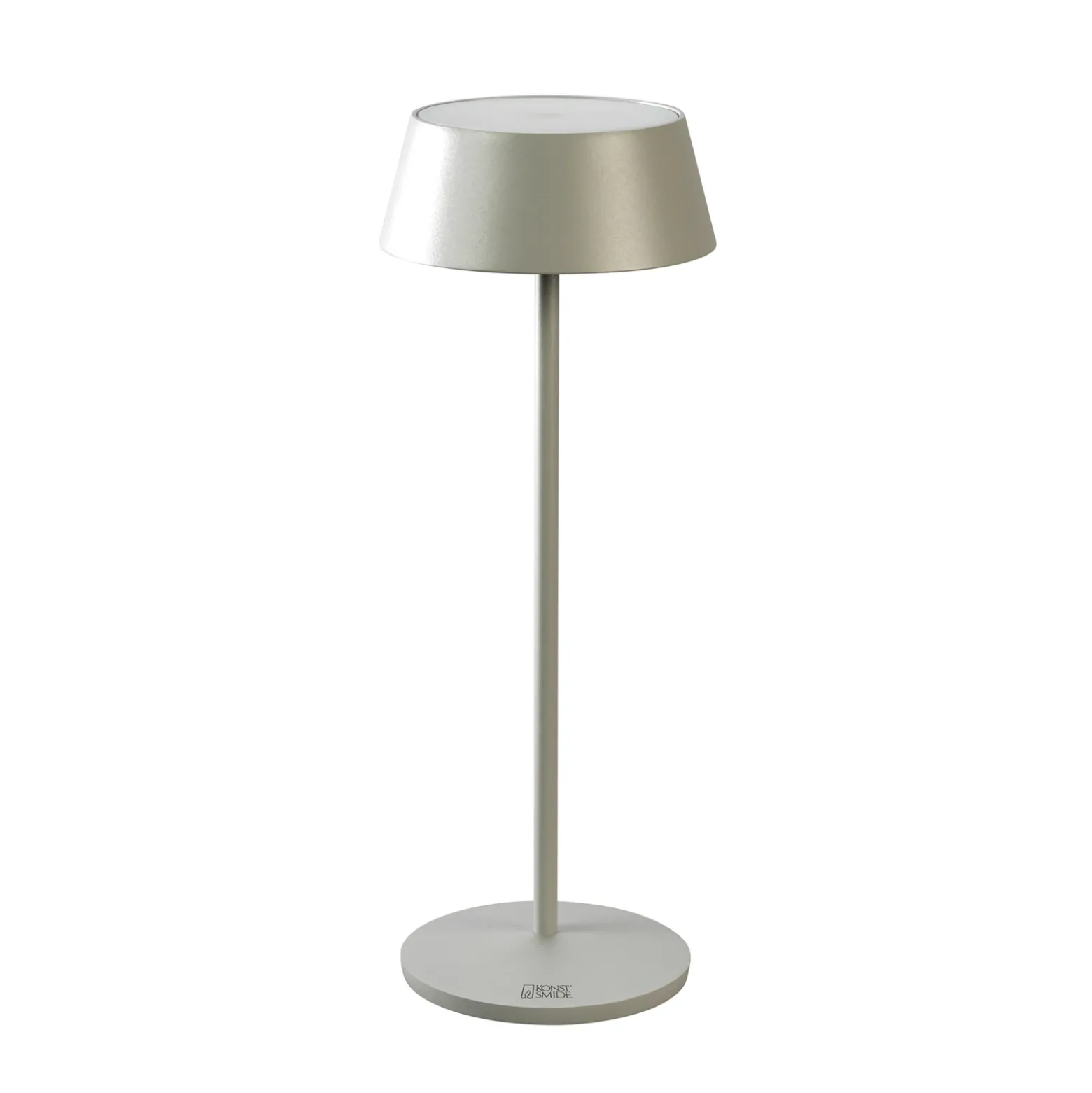 Lámpara de mesa LED recargable Menton, gris, altura 27 cm, IP54, USB