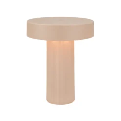 lámpara de mesa LED recargable Bito, beige/beige, altura 20 cm, IP44