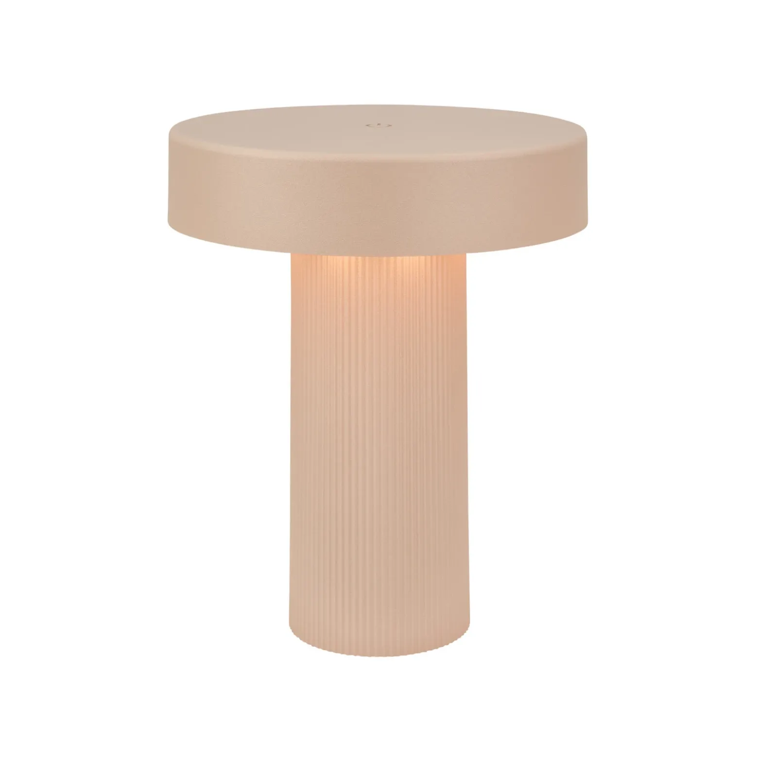 lámpara de mesa LED recargable Bito, beige/beige, altura 20 cm, IP44