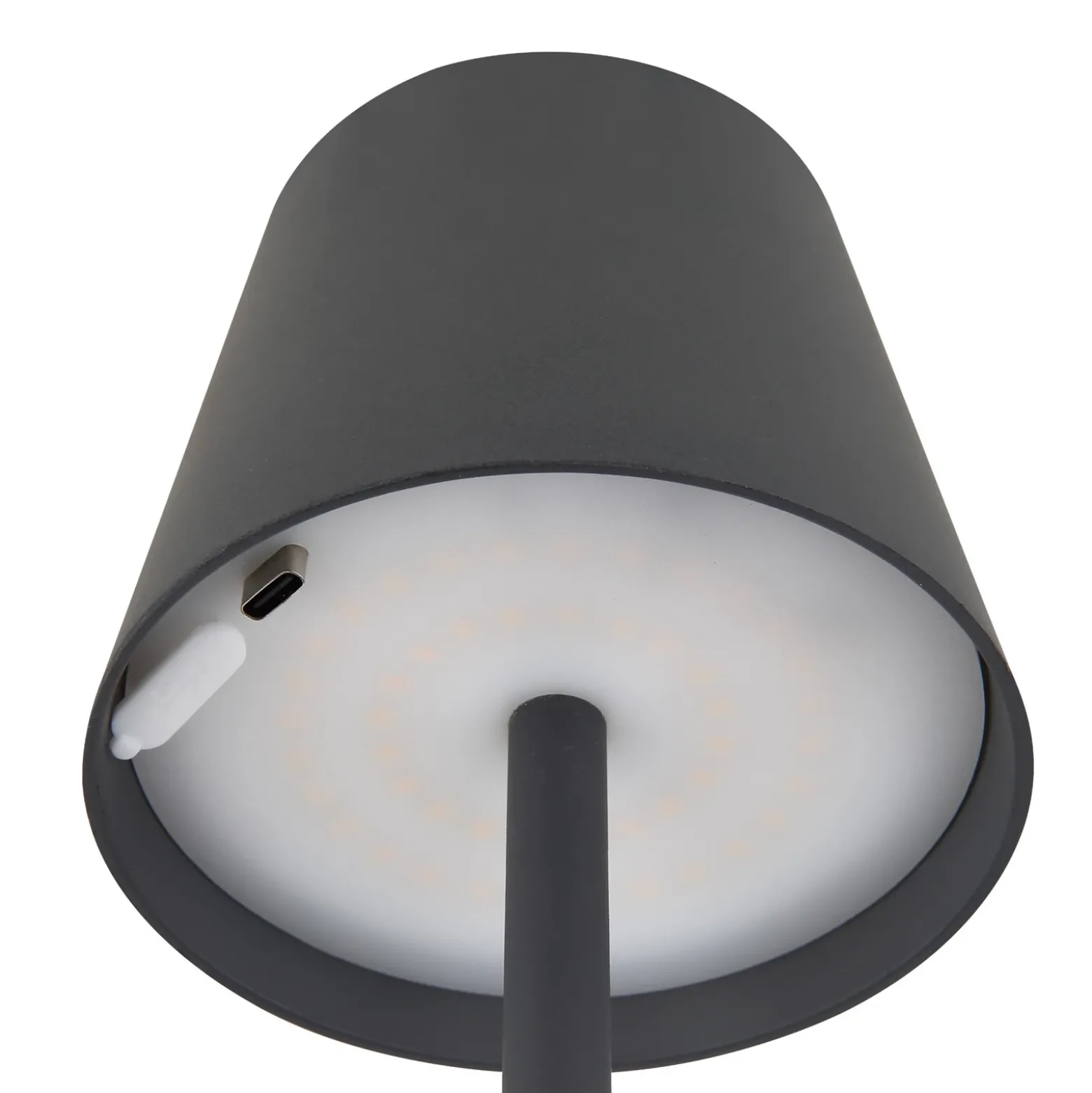 Lámpara de mesa LED recargable Vannie, negra, altura 36 cm, IP44