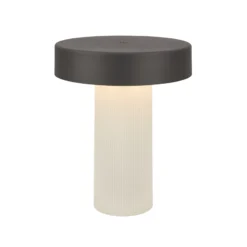 lámpara de mesa LED recargable Bito, antracita/blanco, altura 20 cm, IP44