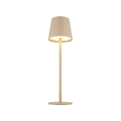 Lámpara de mesa LED recargable Vannie, color arena, altura 36 cm, IP44
