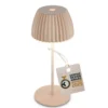 Lámpara de mesa LED recargable Brilo unplugged Riffle, 20 cm, beige