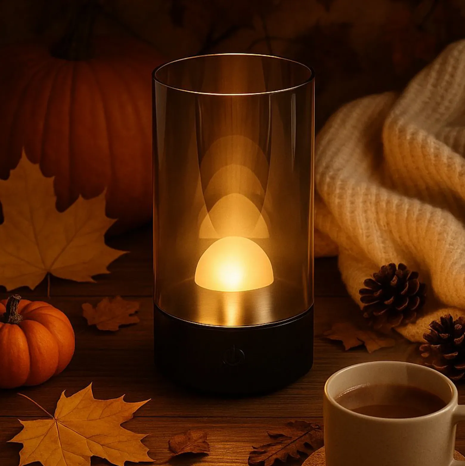 Lámpara de mesa LED recargable Fenya, negro/gris humo Altura 14 cm IP54