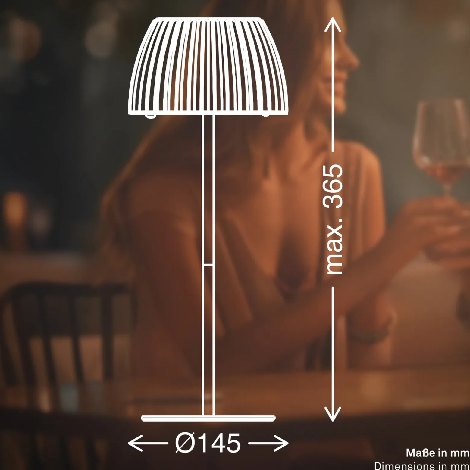 Lámpara de mesa LED recargable Brilo unplugged Riffle, 36 cm, cobre
