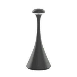 Lámpara de mesa LED recargable Nudrop mini, gris grafito, IP54, atenuable