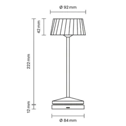 Lámpara de mesa LED recargable Facetta, verde, altura 22 cm, metal, CCT
