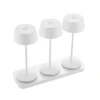 Lámpara de mesa LED recargable Facetta, juego de 3, blanco, 22 cm, IP44