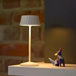 Lámpara de mesa LED recargable Facetta, juego de 3, blanco, 22 cm, IP44
