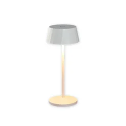 Lámpara de mesa LED recargable Facetta, juego de 3, blanco, 22 cm, IP44