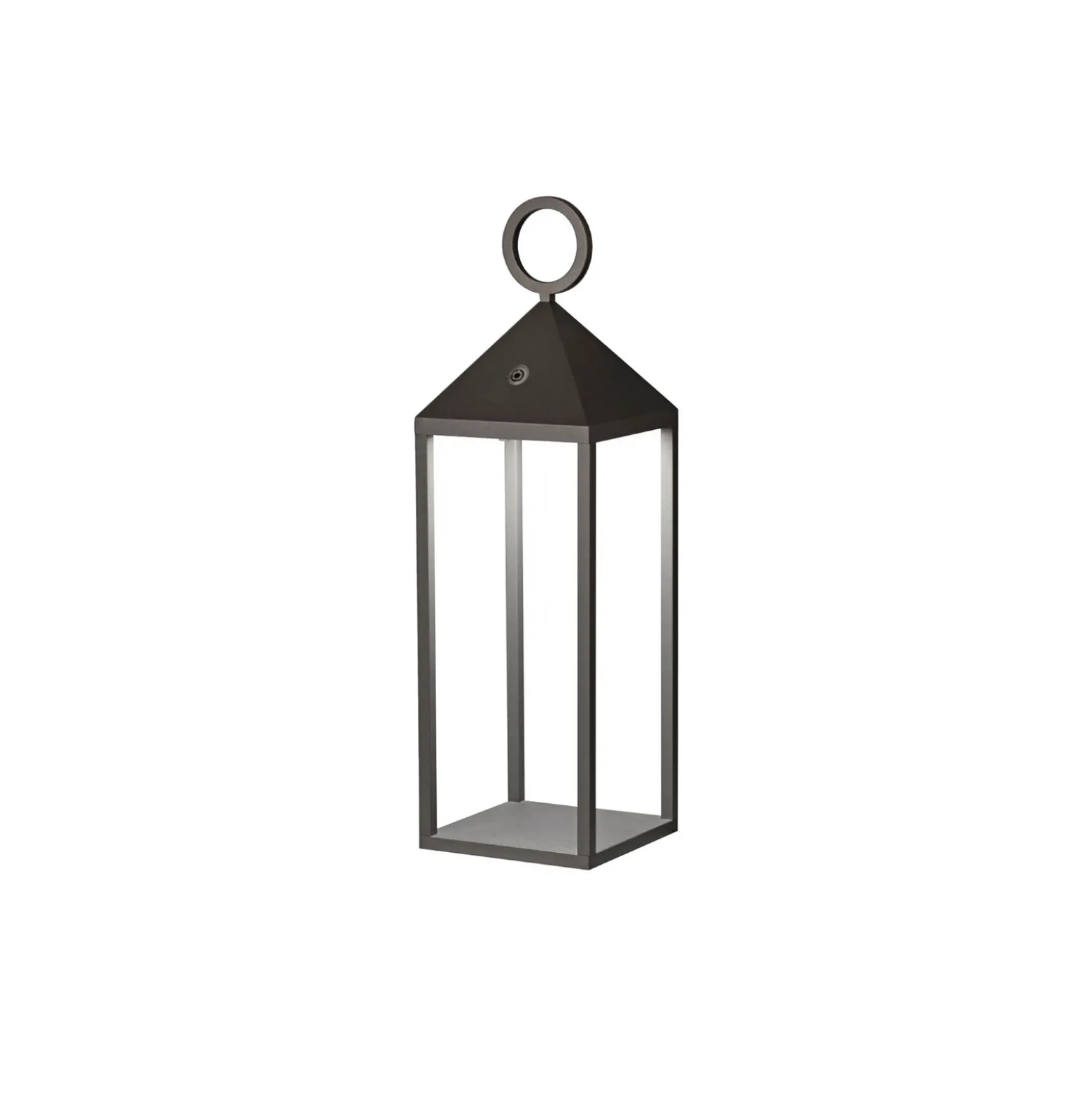Lámpara de mesa LED recargable Argus, gris oscuro, aluminio/PMMA, altura