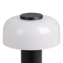 Lámpara de mesa LED recargable Ponente, Ø 16 cm, negro/blanco, CCT