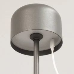 Lámpara de mesa LED recargable Finley, gris arena Altura 22 cm Metal, IP54