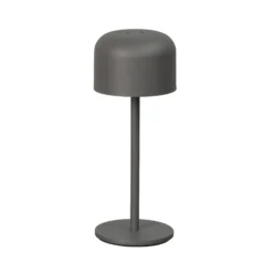 Lámpara de mesa LED recargable Finley, gris arena Altura 22 cm Metal, IP54